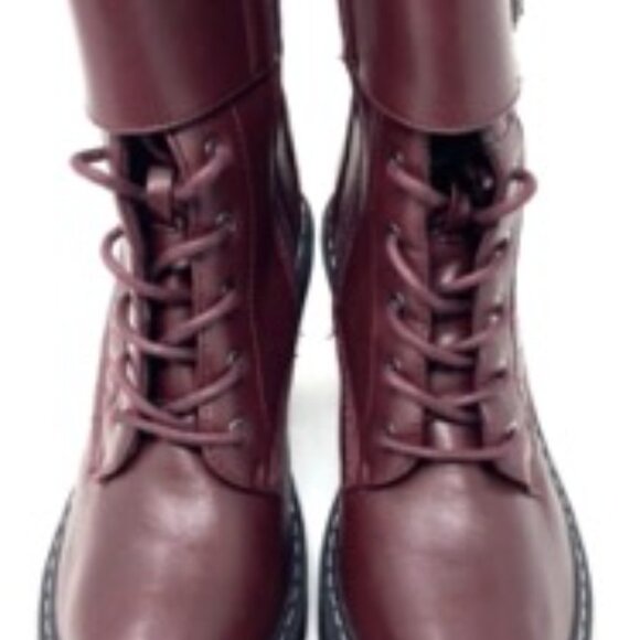 XOXO Women's Jackie X0223703 4" Chunky Combat Bootie Burgundy Red Size 8 - Picture 7 of 7